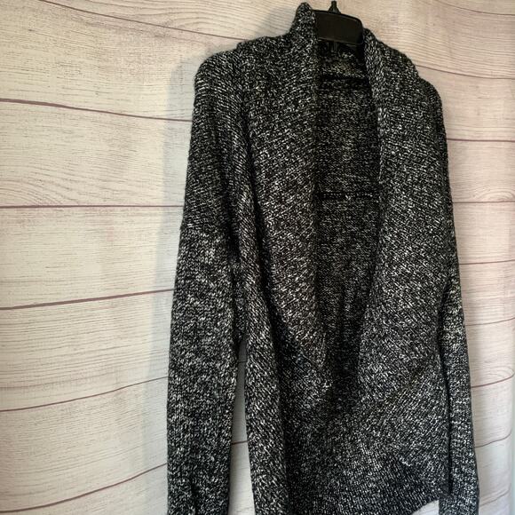 Apt. 9 Black and White Knit Cardigan Sweater Open Front Chunky Size Small - Picture 11 of 11
